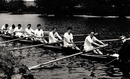 Andrew Norman rowing for Oxford